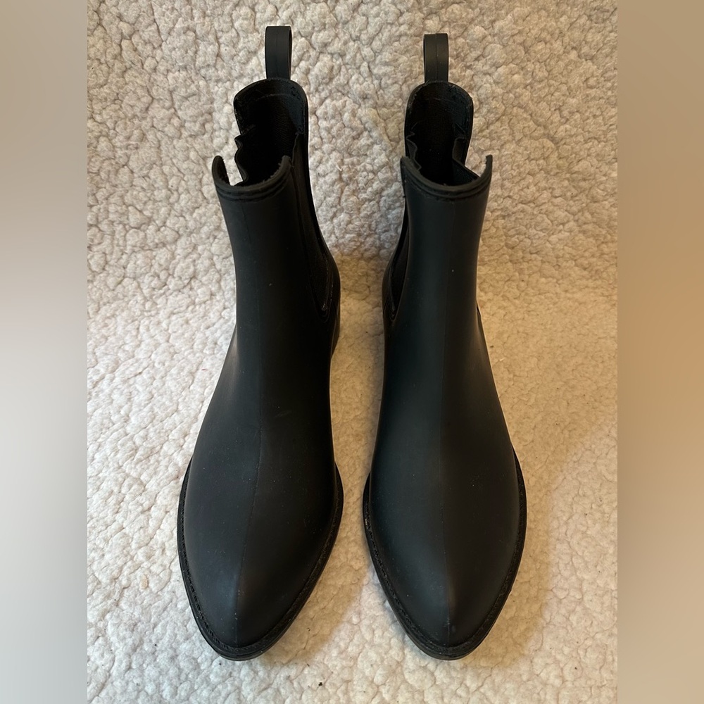 Jeffery Campbell Womens Havana Last Chelsea Rain Boot Black Matte Booties Size 8